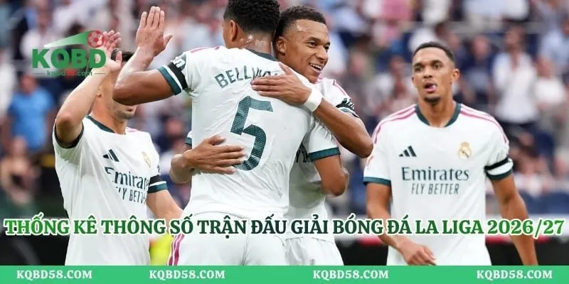 Thống kê thông số trận đấu giải bóng đá La Liga 2026/27